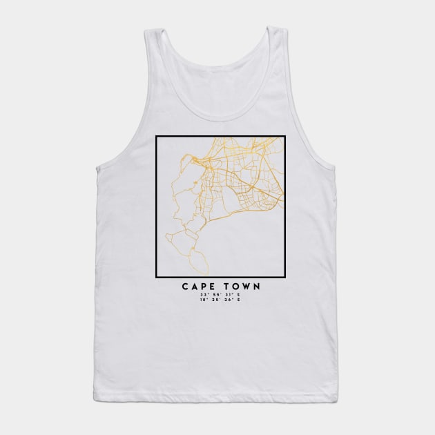 CAPE TOWN SOUTH AFRICA CITY STREET MAP ART Tank Top by deificusArt